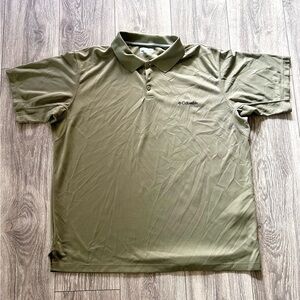 Columbia Men's Polo Golf Shirt Olive Drab Polyester Extra Large XL
